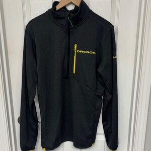 Men's Columbia Black Oregon Ducks Park View Omni-Wick Half-Zip Top Size Medium